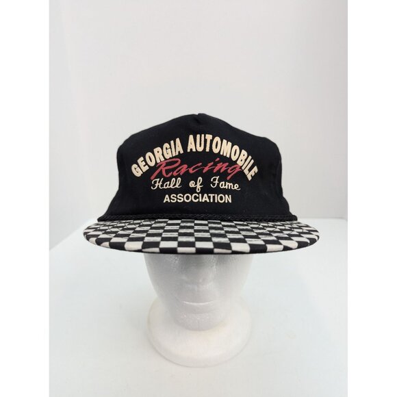 Georgia Automobile Racing Wide Brim Braid Black Adj Nissin Snapback Cap Hat - Picture 2 of 8